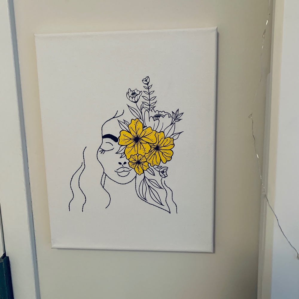 Customize Minimalist sewed and painted art